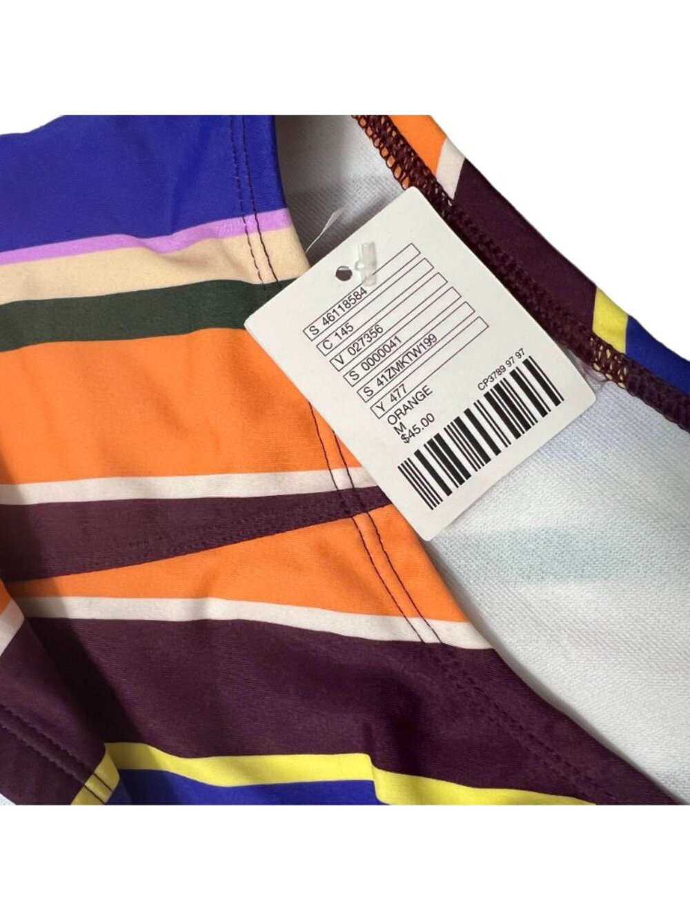 Urban Outfitters Multicolor Striped Strappy High Waisted Bikini Set Size M NEW - Picture 4 of 5